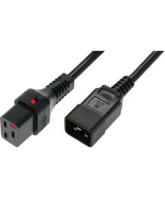 Assmann Power Cable, Male C20, H05VV 3 X 1.5mm2 to C19 IEC LOCK,3m black