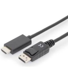 Assmann Cable DisplayPort 1.2 w/interlock 4K 60Hz UHD Type DP/HDMI A M/M black 3m