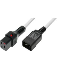 Assmann Power Cable, Male C20, H05VV 3 X 1.5mm2 to C19 IEC LOCK 2m white
