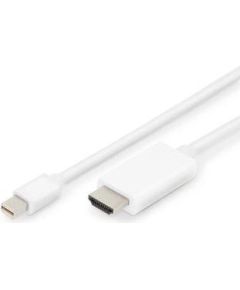 Assmann Cable Displayport 1.2 4K 60Hz UHD Type miniDP/HDMI A M/M white 2m