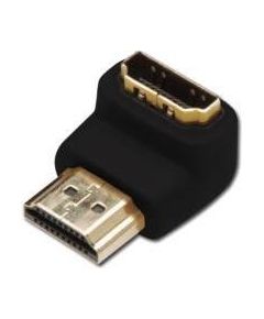 ASSMANN HDMI 2.0 HighSpeed w/Ethernetem Adapter HDMI A angled M HDMI A F black