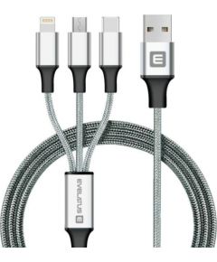 Evelatus Data cable 3in1 (Ligtning, Type C, Micro USB ) LTM01  Silver