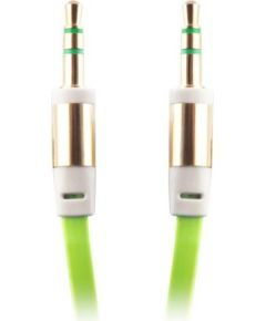 Forever Плоский AUX 3.5mm на 3.5mm Аудио кабель 1m из плетеной веревки Зеленый (OEM)