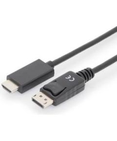 Assmann Cable DisplayPort 1.2 w/interlock 4K 60Hz UHD Type DP/HDMI A M/M black 2m