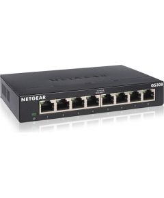 Netgear Switch GS308-300PES Unmanaged, Desktop, 1 Gbps (RJ-45) ports quantity 8