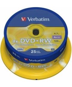 Matricas DVD+RW SERL Verbatim DLP 4.7GB 4x 25 Pack Spindle