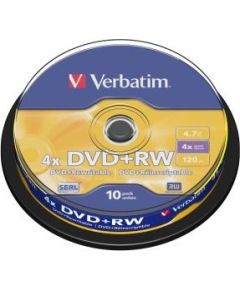 Matricas DVD+RW SERL Verbatim 4.7GB 4x 10 Pack Spindle