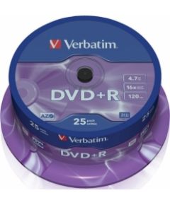 Matricas DVD+R AZO Verbatim 4.7GB 16x 25 Pack, Spindle