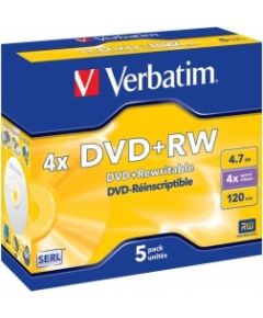 Matricas DVD+RW SERL Verbatim 4.7GB 4x 5 Pack Jewel