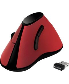 LOGILINK -  Ergonomic vertical mouse, wireless 2.4 GHz, red