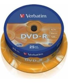 DVD-R Verbatim [ 25pcs, 4.7GB, 16x, spindle, matte silver ]