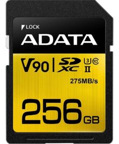 A-data ADATA 256GB Premier ONE SDXC UHS-II U3 Class 10, R/W up to 275/155 MB/s