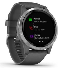 Garmin vivoactive 4, shadow gray/серебристый