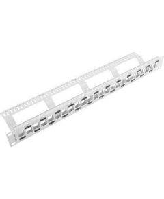 Lanberg keystone Patch Panel Blank 24 port Staggeged 1U with Organizer, grey