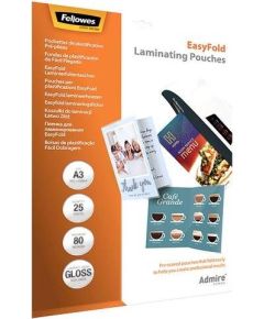 LAMINATOR POUCH EASYFOLD/A3 80 25PCS 5602001 FELLOWES