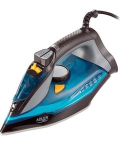 Adler AD 5032 Iron, Steam, Ceramic soleplate, Auto power off, Countinuous steam 80g/min, Grey/Blue