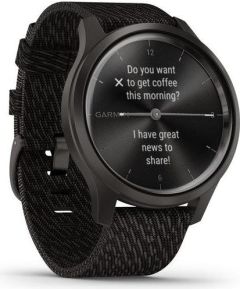 Garmin vivomove Style S/E Woven Band, graphite/black pepper