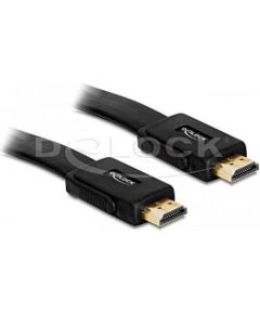 Delock Cable HDMI V1.4 M/M Flat, 1m, Black