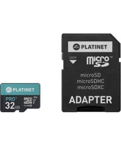 PLATINET MICROSDHC 32GB CLASS 10/UHS 1 PRO + ADAPTER SD