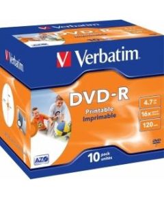 Matricas DVD-R AZO Verbatim 4.7GB 16x Printable, ID Branded,10 Pack Jewel