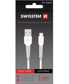 Swissten Basic Fast Charge 3A Lightning (MD818ZM/A) Datu un Uzlādes Kabelis 1m Balts