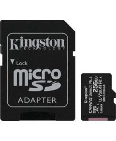 KINGSTON 256GB micro SDXC Canvas Select Plus 100R A1 UHS-I C10 Card + ADP