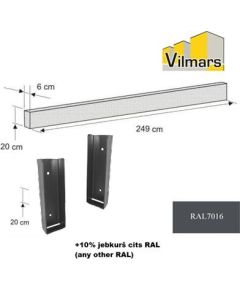 PASĒTAS ST.MET. 30*6CM RAL7016