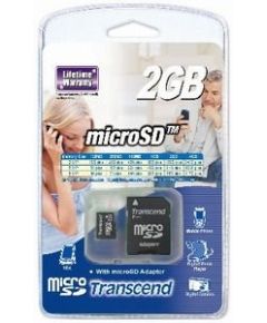 Transcend microSD 2GB + Adapter atmiņu karte