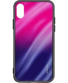 Evelatus iPhone XR Water Ripple Gradient Color Anti-Explosion Tempered Glass Case  Gradient Pink-Purple