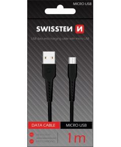 Swissten Basic Fast Charge 3A Micro USB Datu un Uzlādes Kabelis 1m Melns