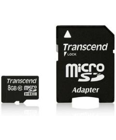 Memory card Transcend microSDHC 8GB CL10 + Adapter