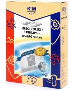 K&M Oдноразовые мешки для пылесосов ELECTROLUX-PHILIPS S-BAG (4шт)