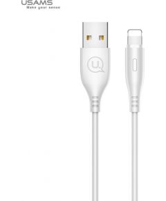 Usams US-SJ266 U18 Flexi PVC Universāls Lightning  uz USB DAtu un Ātras Uzlādes 2A Apaļa konektora Plug Labelis 1m Balts