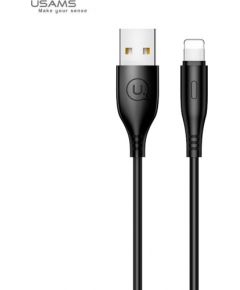 Usams US-SJ266 U18 Flexi PVC Universāls Lightning  uz USB DAtu un Ātras Uzlādes 2A Apaļa konektora Plug Labelis 1m Melns