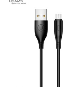 Usams US-SJ268 U18 Flexi PVC Universāls Micro USB uz USB DAtu un Ātras Uzlādes 2A Apaļa konektora Plug Labelis 1m Melns