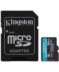 Kingston micro SDXC Canvas Go Plus 64GB Memory Card with SD Adapter Class10