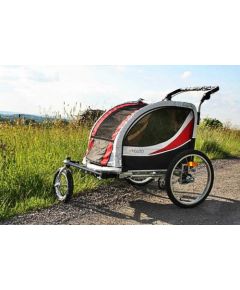 Guto Deluxe 2w1 red/light gray Velosipēda piekabe