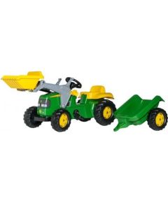 Педальный трактор Rolly KID John Deere с ковшом и прицепом Rolly Toys   (2,5-5 лет )