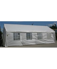 Палатка для мероприятий 4x8м, рама из стали, покрытие: полиэтилен, цвет: белый