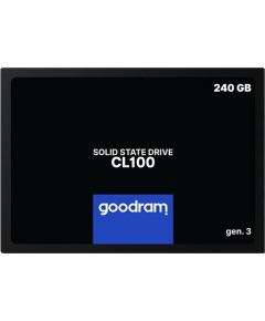 GOODRAM CL100 GEN. 3 240GB SSD, 2.5” 7mm, SATA 6 Gb/s, Read/Write: 520 / 400 MB/s