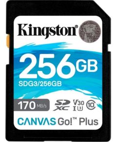 Kingston 256GB SDXC Canvas Go Plus 170R C10 UHS-I U3 V30 EAN: 740617301519