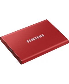 SAMSUNG T7 500GB USB3.2 Metallic Red Portable External SSD Ārējie cietie diski HDD SSD