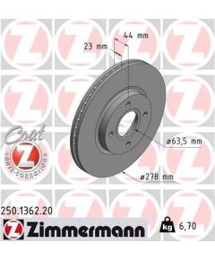 Zimmermann Bremžu disks 250.1362.20