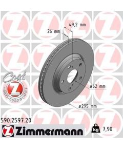 Zimmermann Bremžu disks 590.2597.20