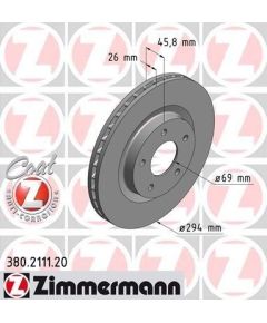 Zimmermann Bremžu disks 380.2111.20