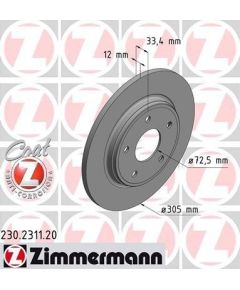Zimmermann Bremžu disks 230.2311.20