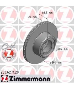 Zimmermann Bremžu disks 230.6271.20