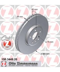 Zimmermann Bremžu disks 150.3449.20