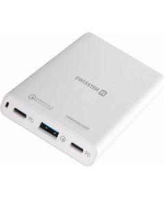 Swissten Tīkla Lādētājs Piezīmjdatoru un MacBook uzlādēšanai / 60W / PD3.0 / QC3.0 / PPS / Balts