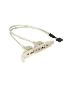 DELOCK Slotblech intUSB 5pin to2xUSB2ext